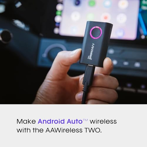 AAWireless Two  Wireless Android Auto Adapter  Convert Factory Wired Android Auto to Wireless  Bluetooth & Wi-Fi
