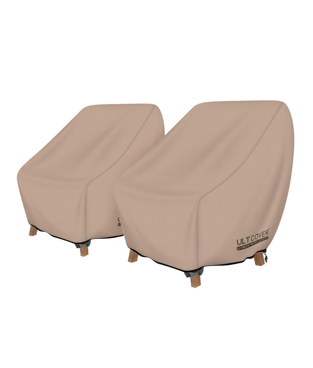 ULTCOVER Waterproof Patio Chair Cover  Outdoor Lounge Deep Seat Single Lawn Chair Cover 2 Pack Fits Up to 35W x 38D x