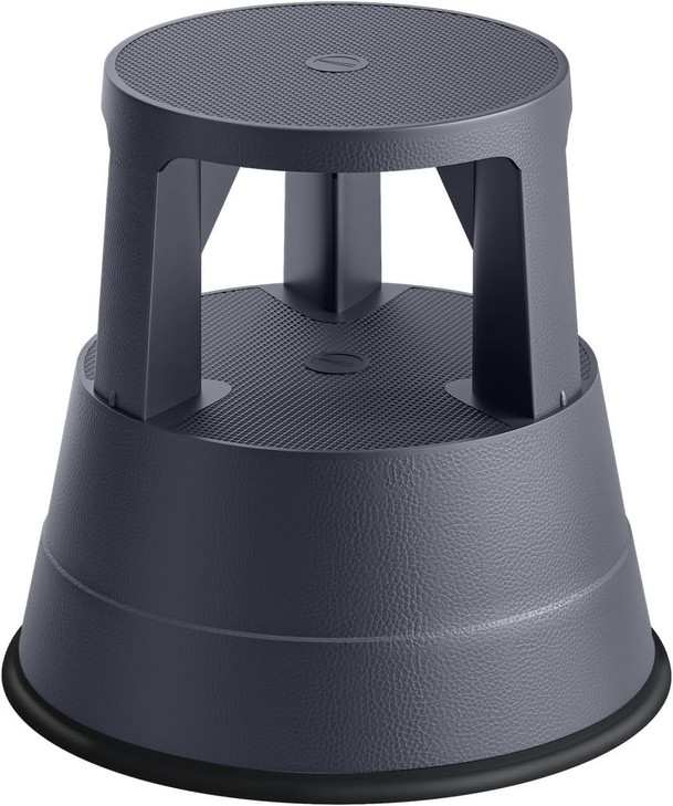 FurniCleevor Rolling Step Stool with Wheels, 550lbs Capacity, Non-Slip Platform & Retractable Casters, Round Kick
