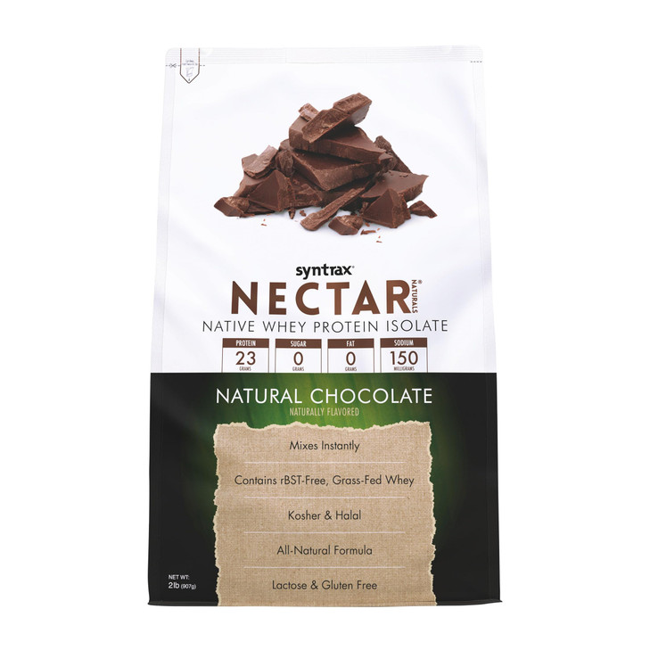 Syntrax Nectar Naturals, All Natural Whey Protein Isolate, Smooth & Creamy, Natural Chocolate, 2 lbs.