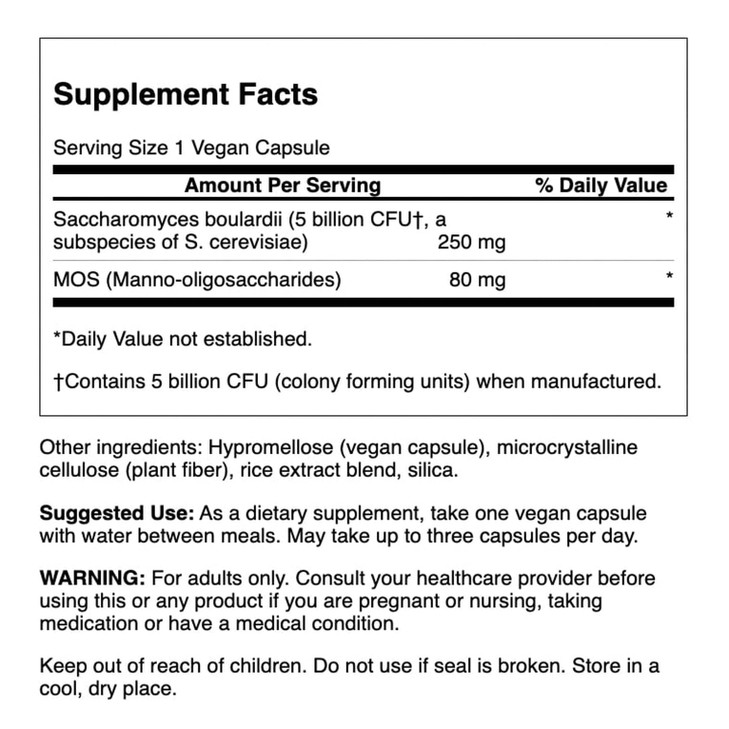 Swanson Saccharomyces Boulardii 5 Billion Cfu 30 Veg Capsules