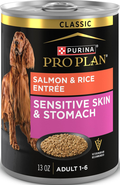 Purina Pro Plan Sensitive Skin & Stomach Wet Dog Food, Salmon, (12) 13 oz