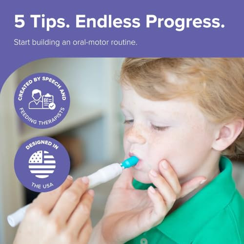 TalkTools Sensi Starter Kit - Oral Motor Tool with 5 Interchangeable Vibrating Tips, Sensory Chew for Kids with Autism