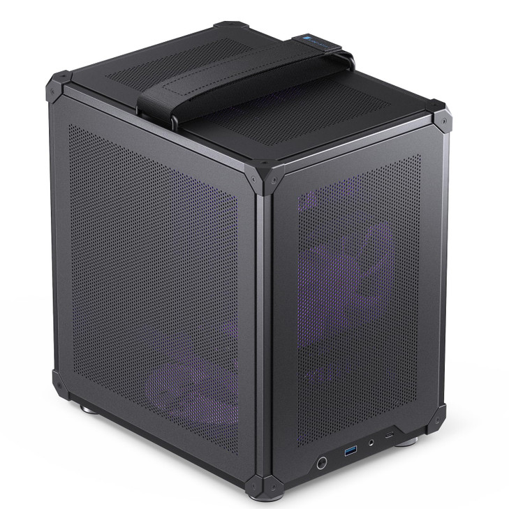 JONSBO C6 Handle Black Mini MATX Mesh Case,Simple Compact Desktop Micro ATX Chassis,Upper Cover/Side Panel Tool-Free