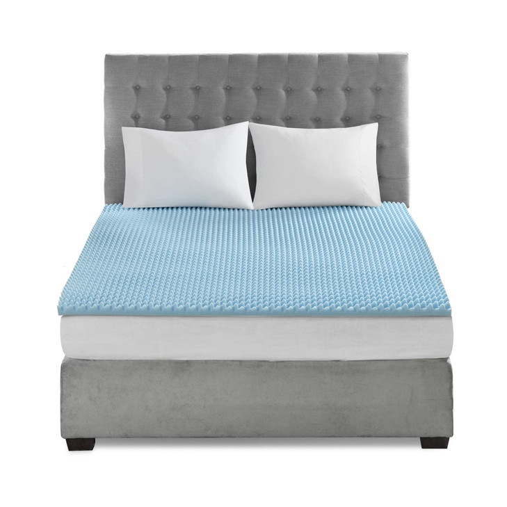 Sleep Philosophy Gel Infused Memory Foam Mattress Topper Luxurious, All Season Enhanced Bed Support, Queen, 1.5"
