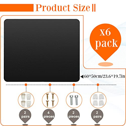 Henoyso 6 Pack Clamp-On Desk Privacy Panels, Acoustic Felt 2024 Inch,Black
