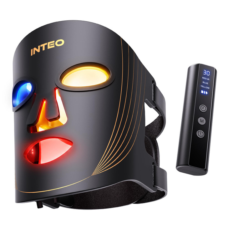 INTEO Red Light Therapy Mask for Face, 850nm NIR, Red/Blue LED Light Mask