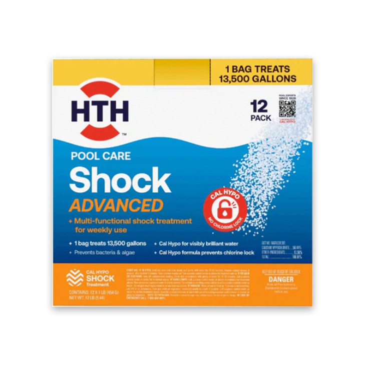 HTH 52037R Pool Care Shock Advanced, Swimming Pool Chemical - Cal Hypo Formula, Prevents Bacteria & Algae, Restores