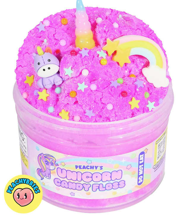 Peachybbies Slime 4-Pack Fantasy Bundle, Unicorn Candy Floss, Mermaid's Ball, Angel Axolotl, Magical Kitty Fur,