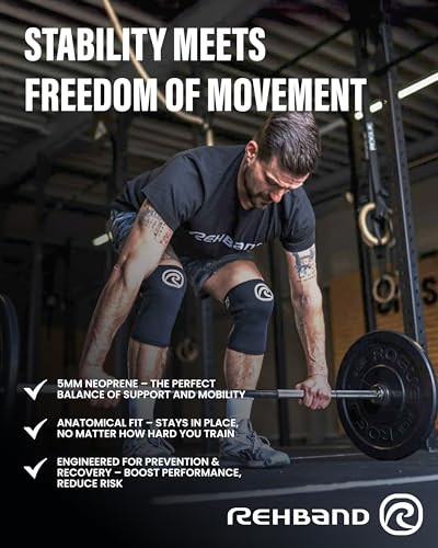 Rehband 5mm Knee Sleeves for Functional Training, Cross-Training & Powerlifting, Weightlifting Knee Support made of
