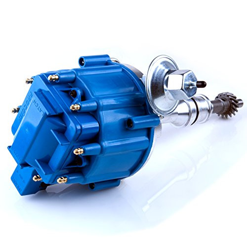 MAS Ignition Distributor w/Cap & Rotor Compatible with Ford 351C 351M 400 460 HEI 65,000 Volt Coil KA-1046013 PE332U