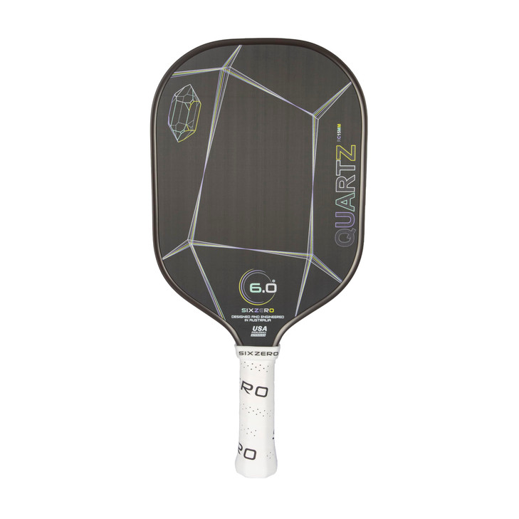 Six Zero Quartz Pickleball Paddle - Affordable, Premium Construction, Raw Carbon (Smoky)