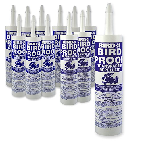 Bird-X Pigeon Sticky Clear Bird Repellent Gel, 12 Tubes, 10 Fl. Oz. Each