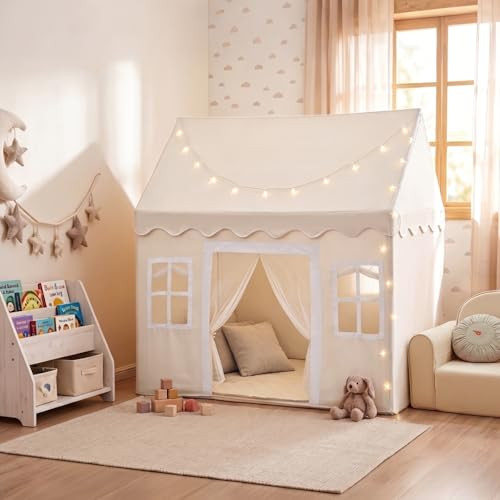 Tiny Land Kids Play Tent with Padded Mat & LED Lights, Ages 3+