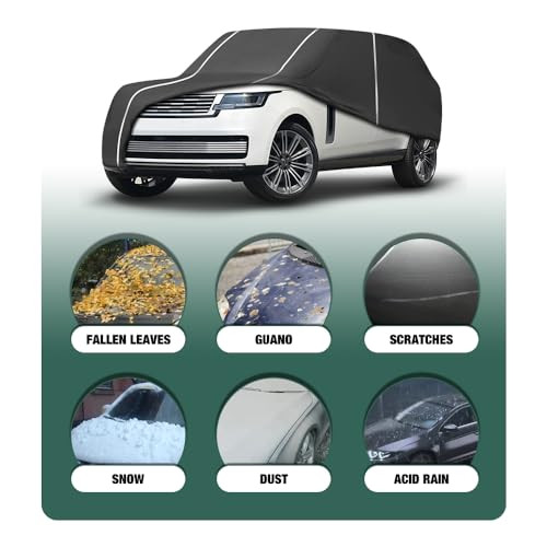 Fluorescent Strip Design Waterproof Car Cover Compatible for Range Rover 2011-2024 All Weather 6 Layers Full Car Cover