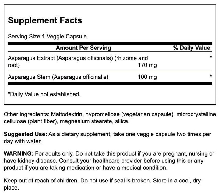 Asparagus Extract 60 Veggie Caps