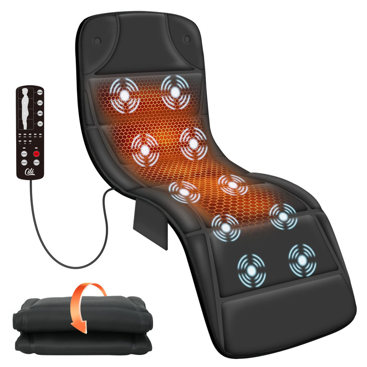 CILI Massage Mat Full Body,Massager Chair Pad,10 Vibration Motors & 5 Massage Modes,Back Massager for Bed,Massage