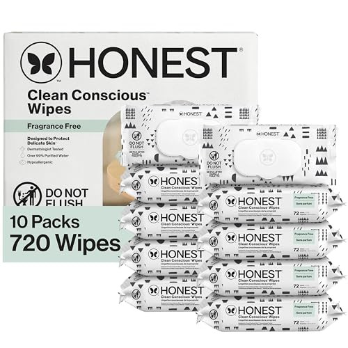 The Honest Company Multi-Use Baby Wipes, Pattern Play, 720 Count