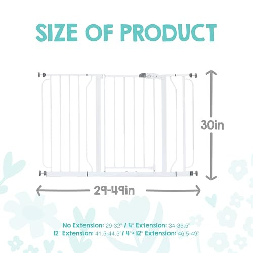 Regalo Safety 29"-49" Extra Wide Baby Gate, Bottom of Stairs & Doorways