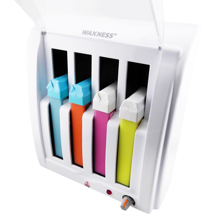 Waxness Cartridge Wax Warmer Kit  Professional Roll-On Heater with 4 Cartridges Included  Hair Removal Starter Set