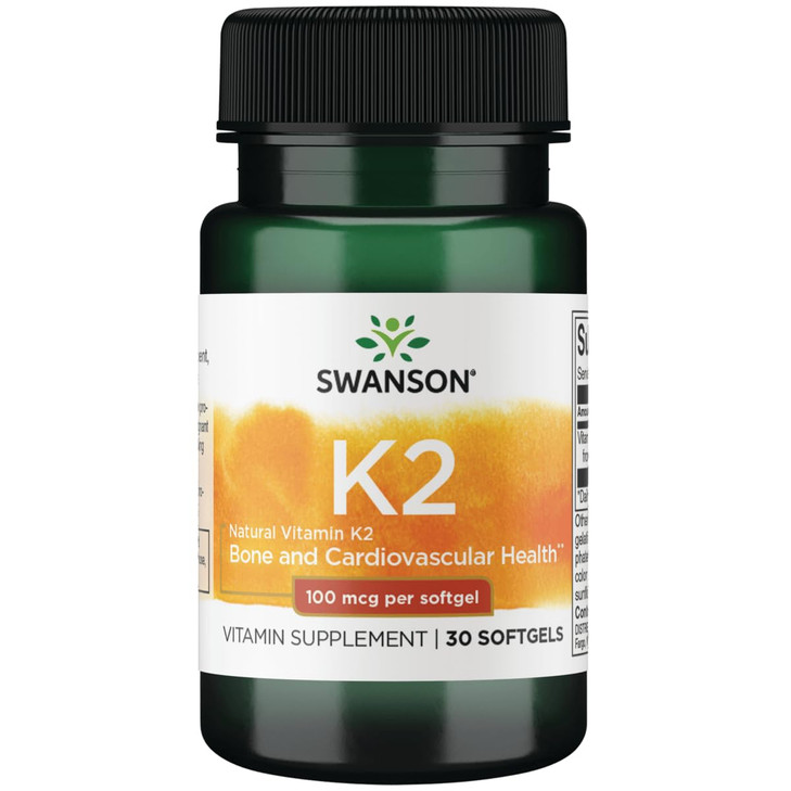 Swanson Vitamin K2 (Menaquinone-7) - Vitamin Supplement Supporting Cardiovascular and Bone Health - Made from Japanese Natto to Help Regulate Calcium