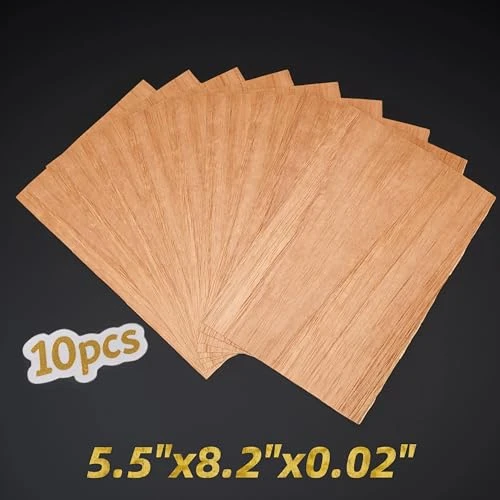 10 Pieces Spanish Cedar Wood Sheets for Cigar Humidor, Large Size 5.5"x8.2"x0.02" Easy to Cut and Manipulate, Thin