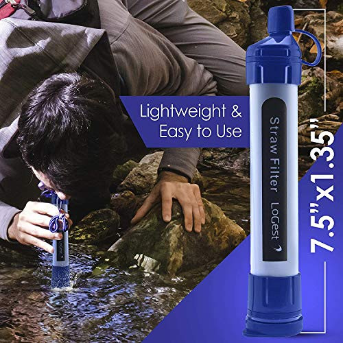 2 Pack Water Filter Straw - Water Purifying Device - Portable Personal Water Filtration Survival - for Emergency Kits
