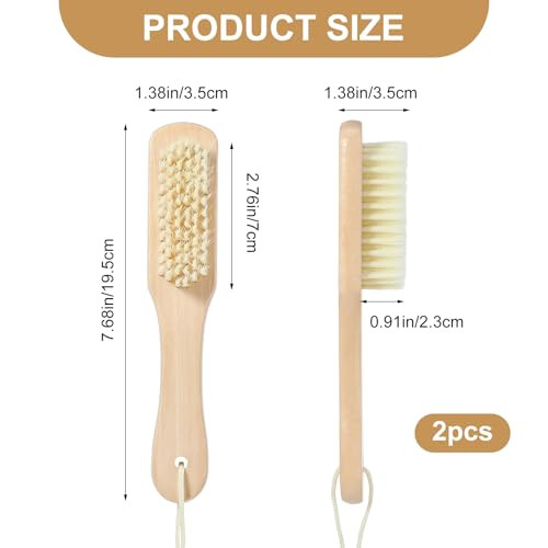 2Pcs Laundry Stain Brush Portable Stain Remover Tool, Small Wood Brush