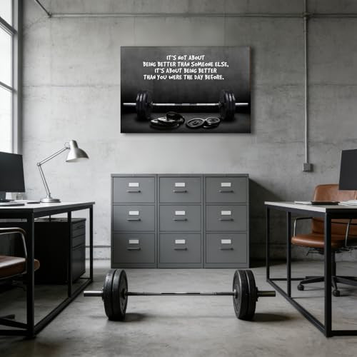 Aciagloc Black White Gym Canvas Wall Art, 12x16 in