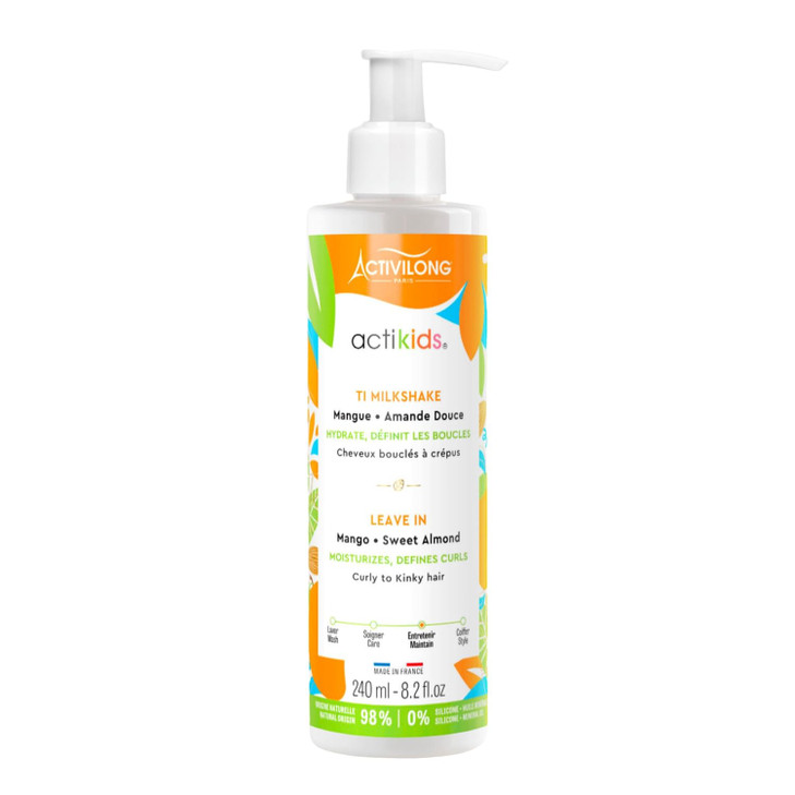 Activilong Actikids Milkshake Leave-In  Moisturize and Define Kids Curls!  Enriched with Organic Sweet Almond Oil