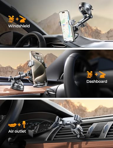 AINOPE Phone Mount for Car 3-1 Gravity Car Phone Holder Mount for Car Dashboard Windshield Air Vent Cell Phone Holder