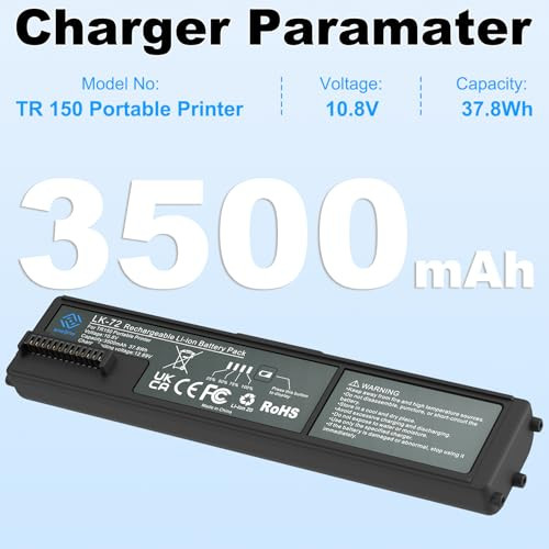 anegine LK-72 Battery Pack 3500mAh Compatible with Canon PIXMA TR150 Mobile Printer (1-Pack)