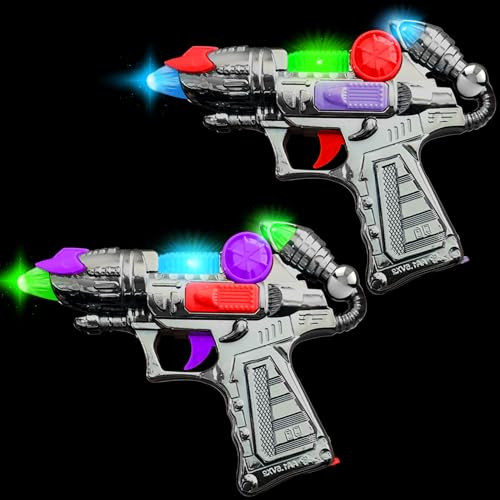 ArtCreativity Ranger Hand-Gun Toy Set with Flashing Lights & Sounds, 2 Cool Futuristic Handguns, Pretend Play, Great