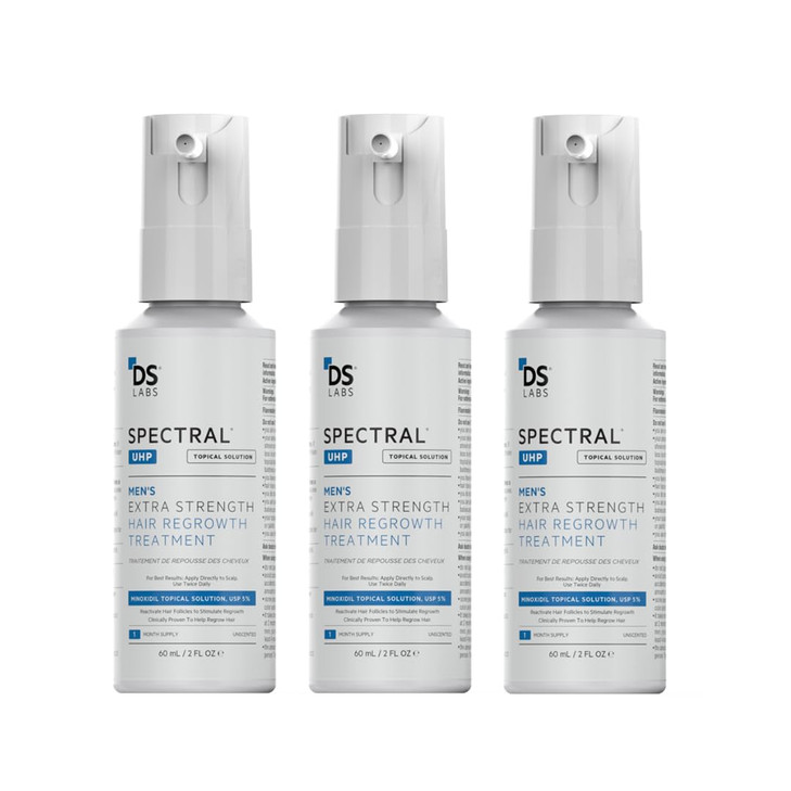 DS Labs Spectral.UHP 5% Minoxidil Hair Serum for Thinning Hair, 60 mL (3 Pack)