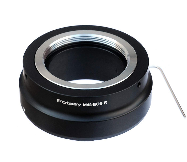 Fotasy Adjustable M42 42mm Screw Mount Lens to Cannon EOS RF Mount Adapter, M42 RF Adapter, M42 Lens to EOS RF,
