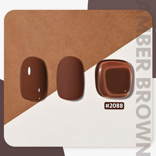 GAOY Jelly Nude Pink Gel Nail Polish, 16ml Sheer Natural Brown Translucent Color 1302 UV Light Cure Gel Polish for