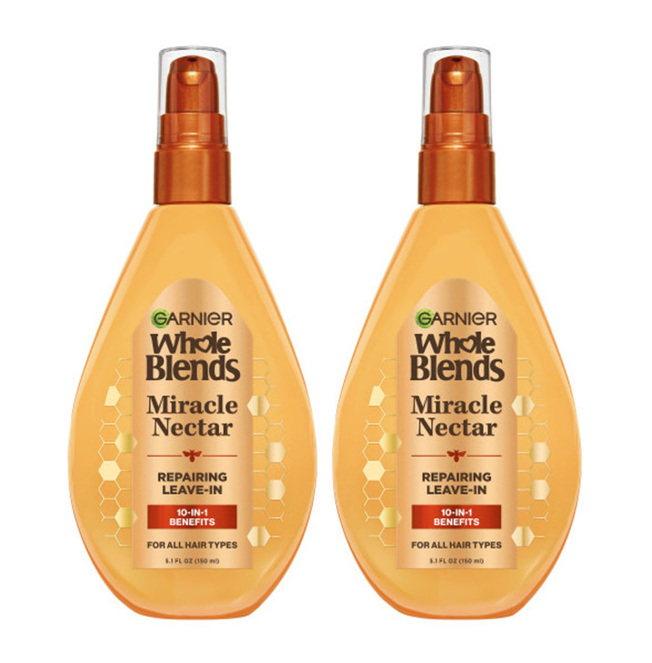 Garnier Whole Blends Sulfate Free Remedy Miracle Nectar 10-in-1 Repairing Leave-In Conditoner for All Hair Types,