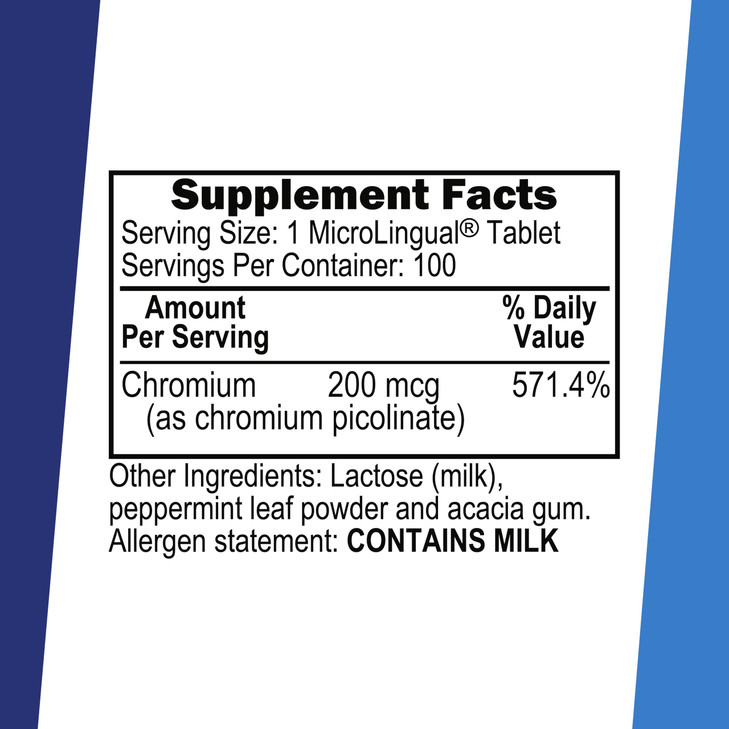 Superior Source Chromium Picolinate - Supplement Formula Supports Healthy Sugar Metabolism - 500 mcg, 50 Instant Dissolve Tablets