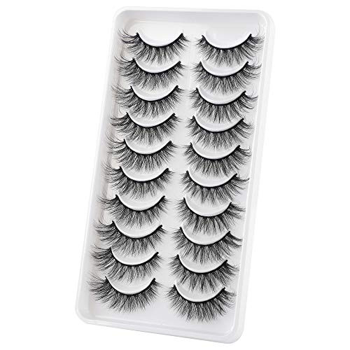 JIMIRE Natural Self Adhesive Eyelashes Wispy Pre Glued Lash Clusters No Glue Needed Lashes Reusable Self Adhesive Lash