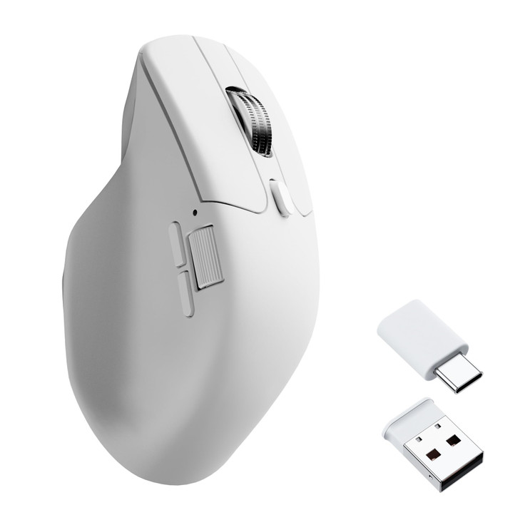 Keychron M6 Wireless All Silent Gaming Optical Mouse, 1000Hz Tri-Mode 2.4 GHz/Bluetooth 5.3/Wired, PixArt 3311 Sensor,