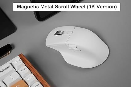 Keychron M6 Wireless All Silent Gaming Optical Mouse, 1000Hz Tri-Mode 2.4 GHz/Bluetooth 5.3/Wired, PixArt 3311 Sensor,