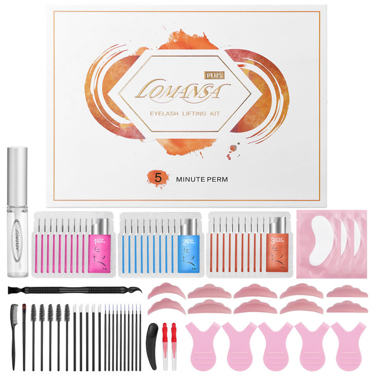 Lomansa Lash Lift Eyelash Lift Kit with Strong Lash Perm Glue 5 Minutes Instant Lifting Perming Curling for Fuller