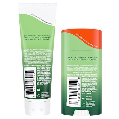 Lume Whole Body Deodorant Cream and Solid Stick - 3 oz & 2.6 oz Unscented