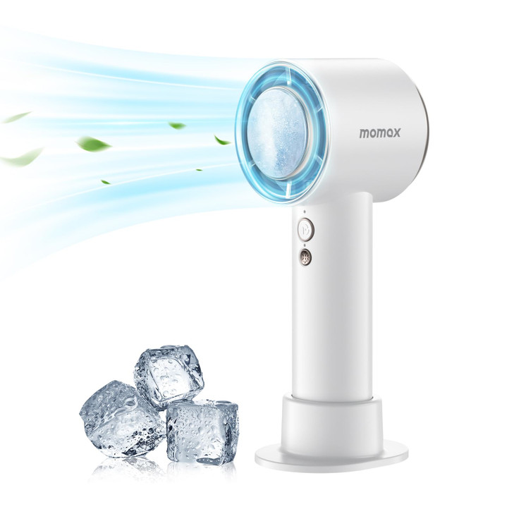 MOMAX Portable Handheld Fan, Speed(1-100) Adjustable Mini Fan, 3000mAh Battery Rechargeable Personal Fan, Digital
