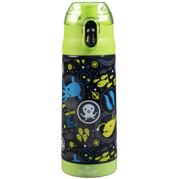 Octonauts Above & Beyond Stainless Steel 13 oz Reusable Water Bottle for Kids, Teal- Double Wall Insulated, Spill