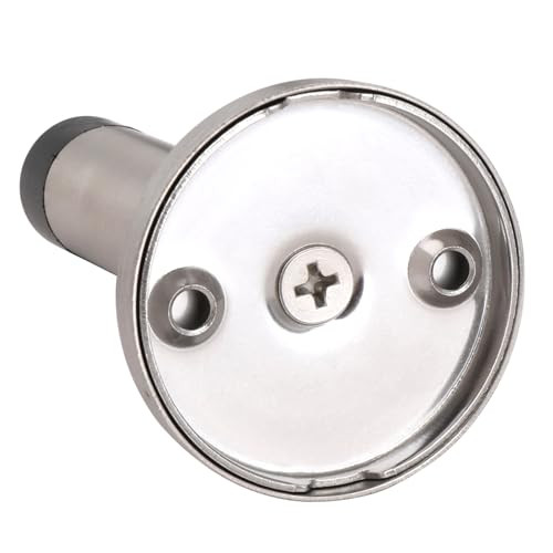 Readaeer 2 Pcs Door Stopper, Heavy Duty 304 Stainless Steel Door Stoppers with Rubber Tips Bumper, Thicken 1mm Sound