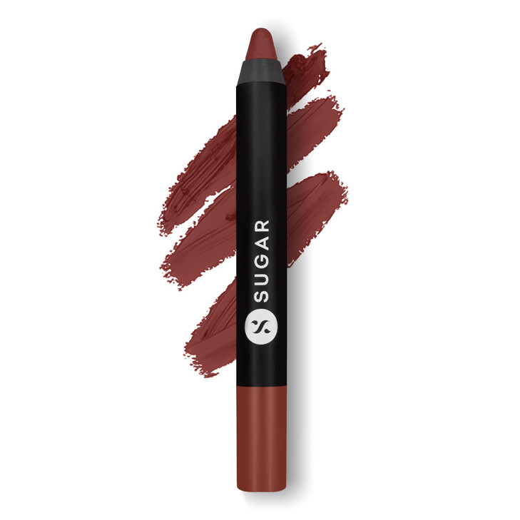 SUGAR Cosmetics Matte as Hell Crayon Lipsticks for Women Lasts Up To 8+ Hours Lip Crayon with Sharpener - 2.8 g (Pack