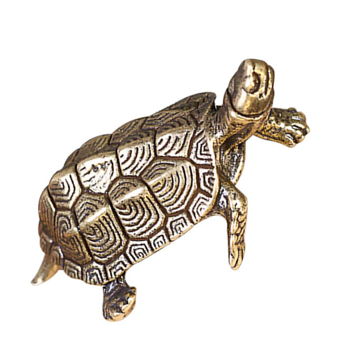 WINOMO Brass Turtle Figurines Miniature Brass Animal Sculpture Bronze Collectibles Statues Chinese Feng Shui