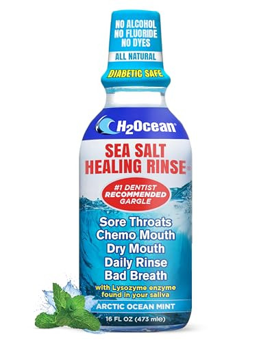 H2Ocean Healing Rinse Natural Sea Salt Mouthwash Arctic Ocean Mint, 16 oz