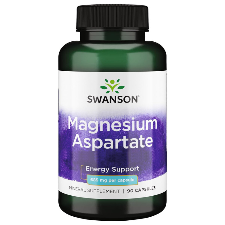 Swanson Magnesium Aspartate 685 Milligrams (133 Milligrams Elemental) 90 Capsules